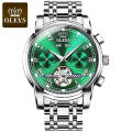 Top marque de luxe OLEVS 6607 hommes affaires mécanique montre-bracelet mode classique Phase de lune automatique mâle horloge montre hommes
